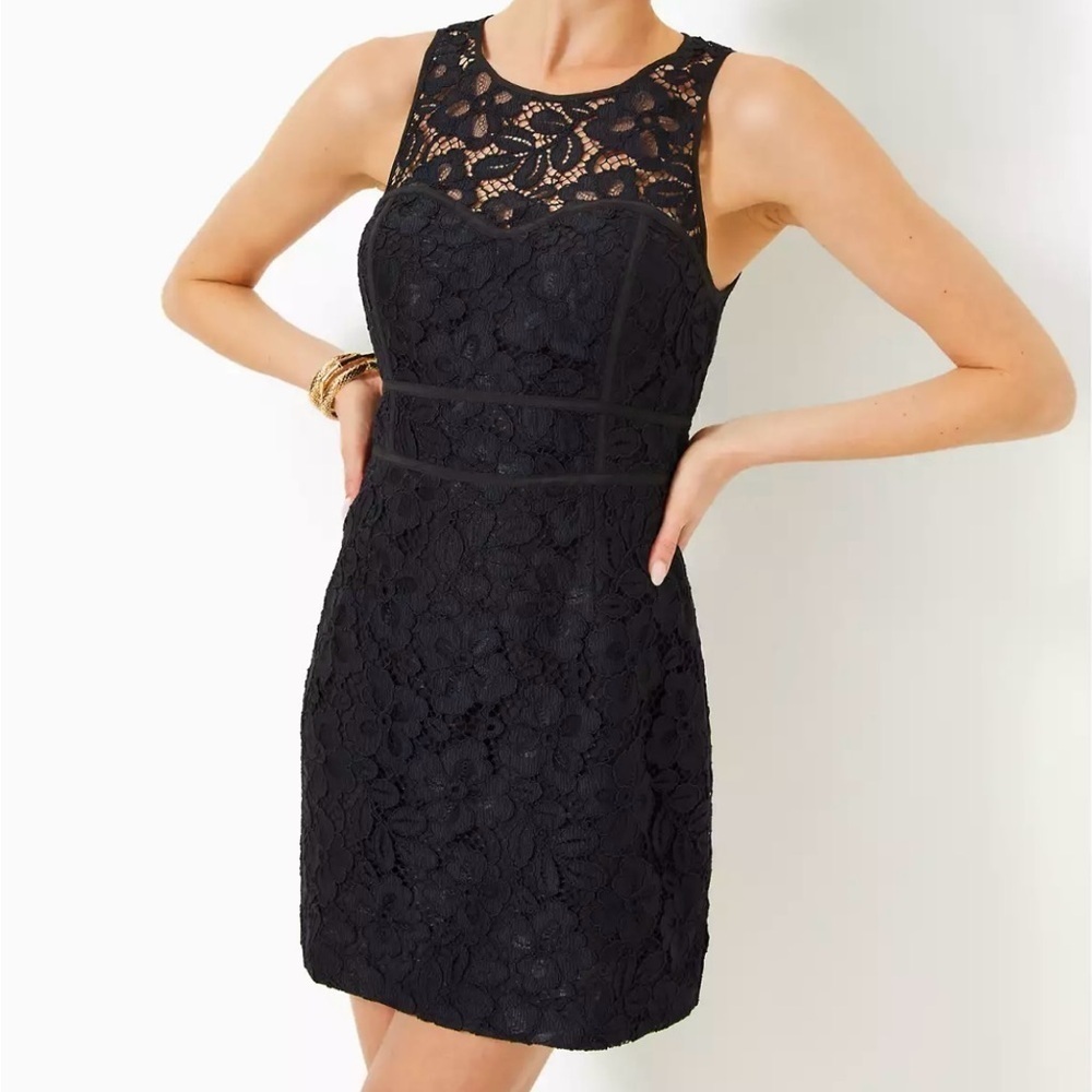 Lilly Pulitzer Juli Lace Romper Noir Size 14
